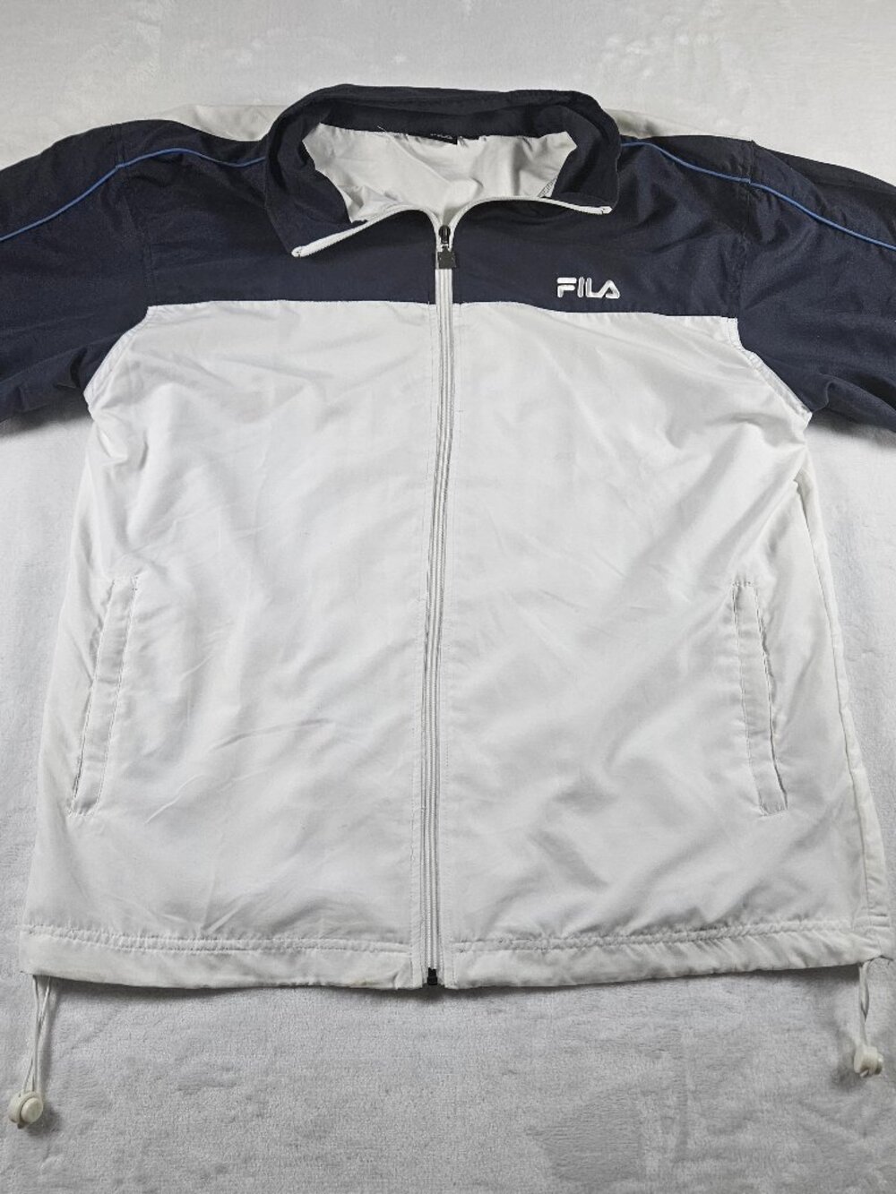 Vintage Fila Full Tracksuit Men’s XL Jacket & Pants Polyester White Blue